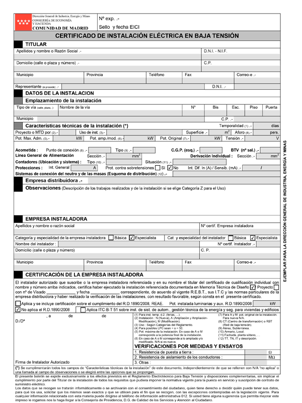 Boletín eléctrico