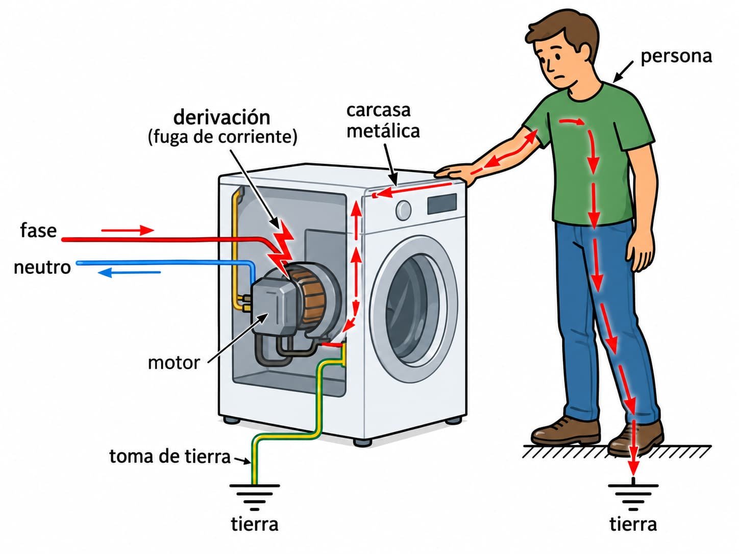 Derivación a tierra por electrodoméstico